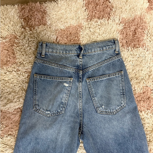 Zara The 90’s Full Length Women's Distressed Blue Jeans - Picture 5 of 6